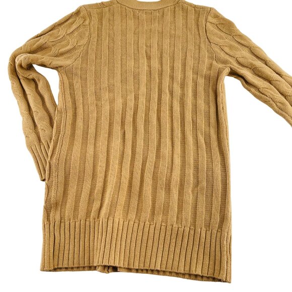 Merokeety Womens Cable Knit Button-Up Cardigan Sweater With Pockets Yellow - Picture 5 of 6